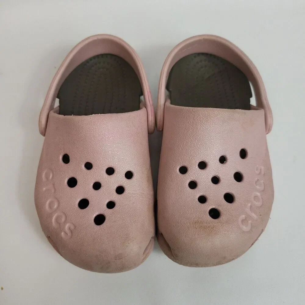 Crocs C7 Kids Youth Pink Crocband Sandals Clog Shoes Slip on C7 Classic Junior